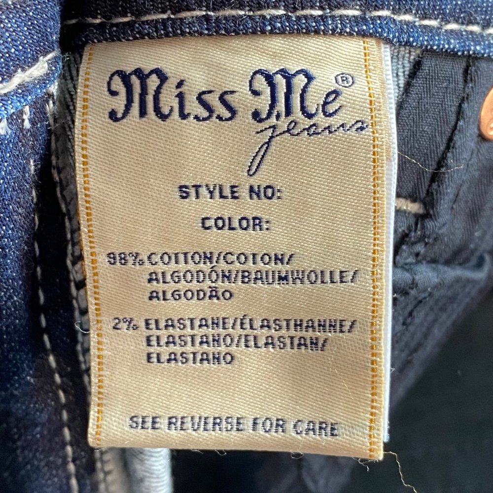 New Women's Jeans Sz 26 skinny cut Denim Embellished Pockets no size tag Miss Me - Picture 10 of 13